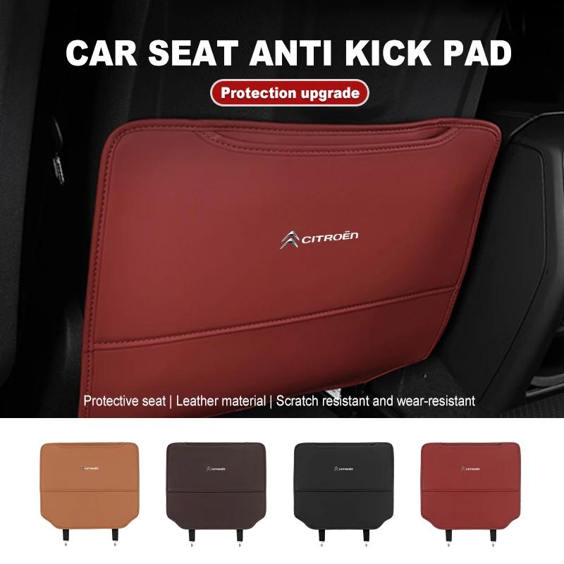 AQO1 Leather Car Seat Back Anti Kick Mat Protector Cover Accessories For Citroen Grand Berlingo Jumper Celysee Xsara Picasso Aircross