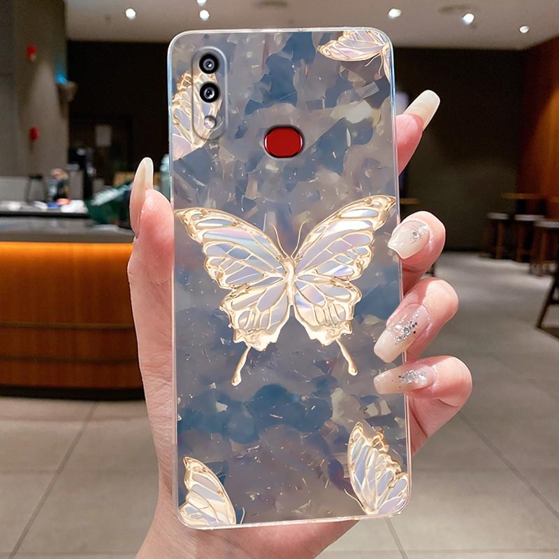 Case For Samsung A10s M01s Clear Silicone Fashion Butterfly Flower Soft Back Cover For Samsung Galaxy A10s Protective Phone Case