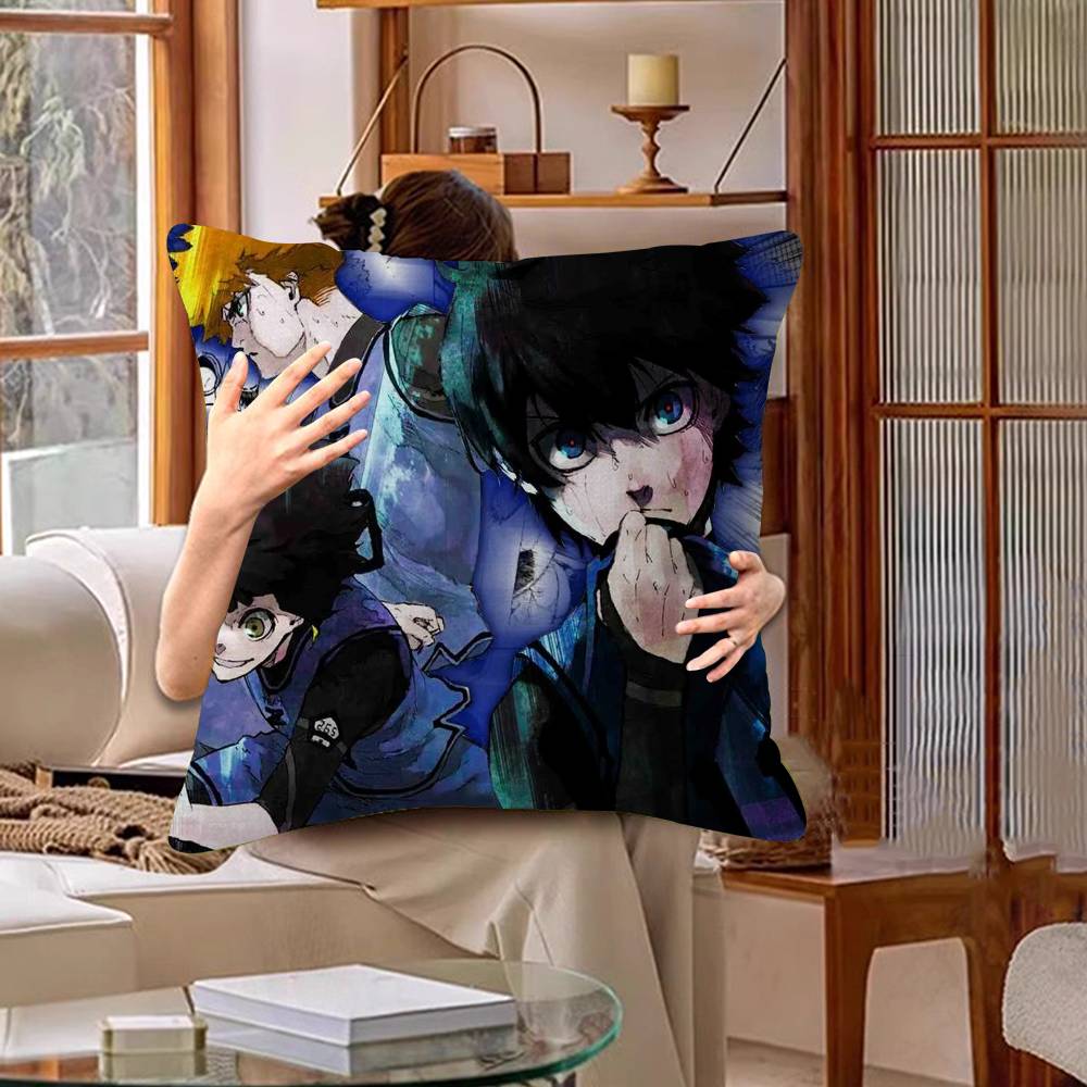 Japan Anime B-Blue Lock Office Cushion Pillowcase Car Cushion Cover45X45CM Lumbar Pillowcase Sofa Pillowcover