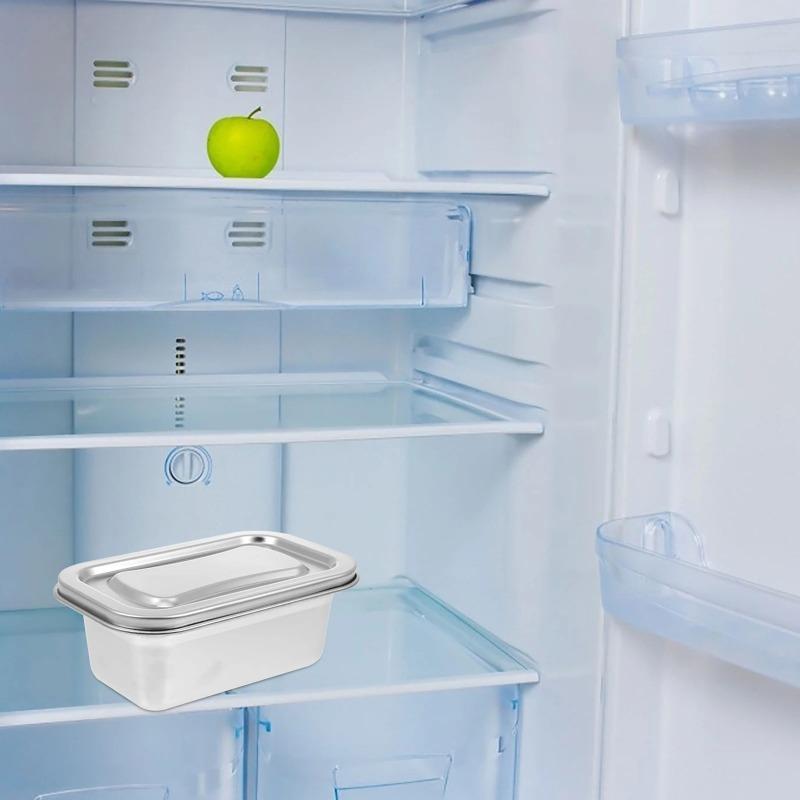Ice Cream Box Stainless Steel Freezer Containers Reusable Sealed Storage Household Fridge Accessories Long Term Preservation
