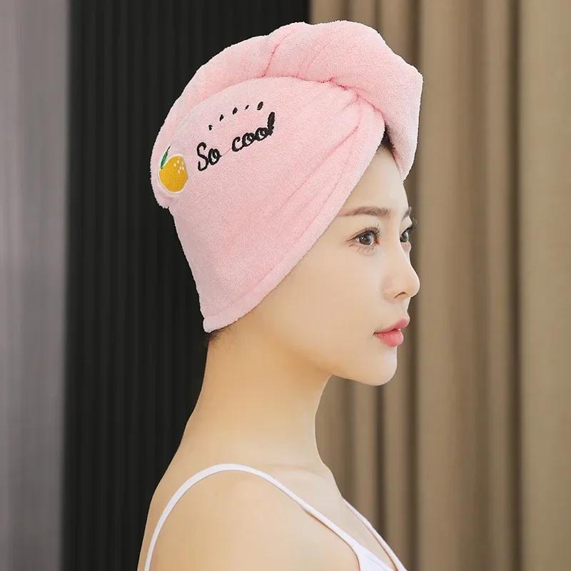 Women Quickly Dry Hair Cap Super Absorbent Soft Hairs Dry Towels Bathroom Thicken Hair Hat Girls Cute Hair Drying Wrap Bonnets