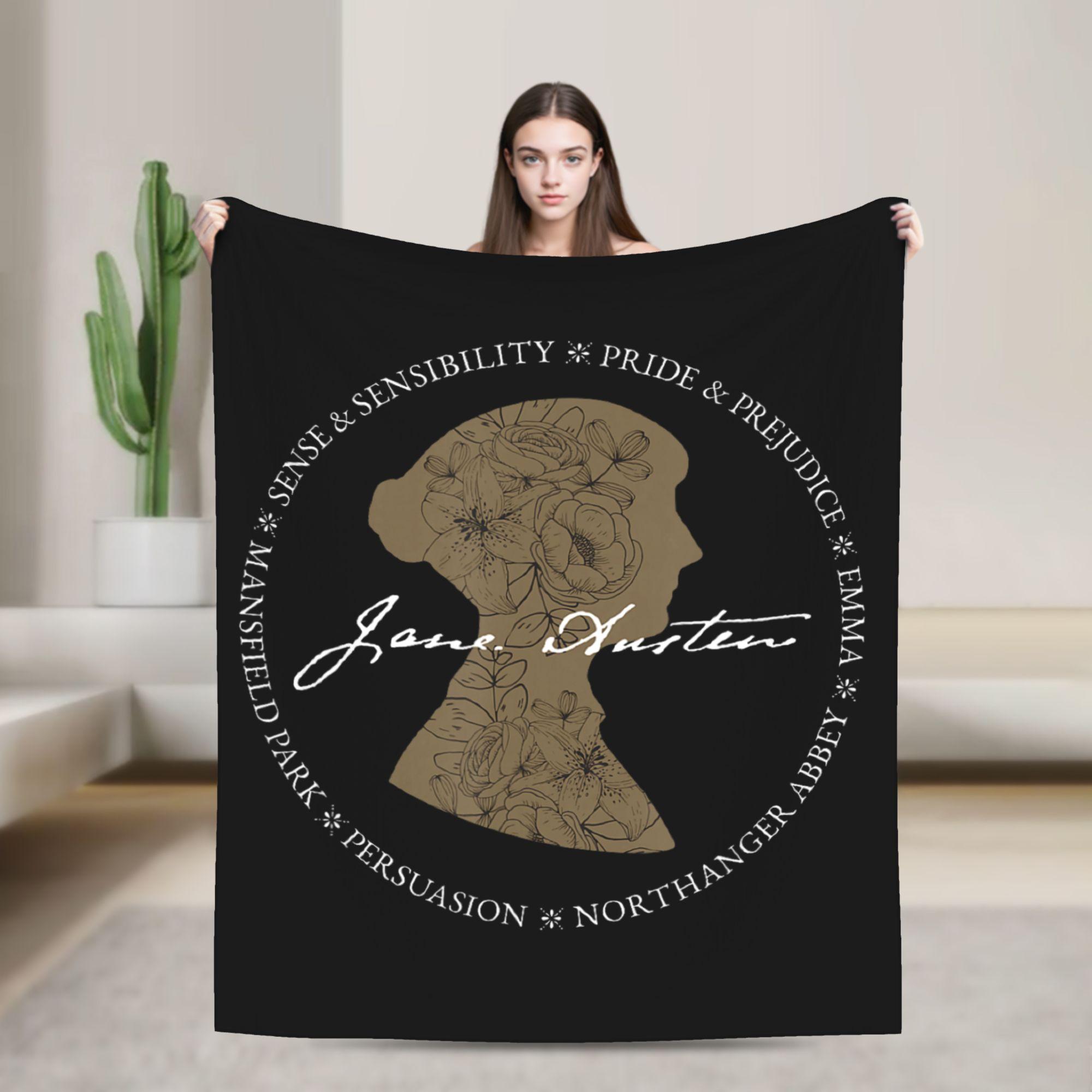 

Jane Austin Quote Pride and Prejudice Knitted Blankets Flannel Book Lightweight Throw Blanket for Bedding Throws Multifunction 75x90cm