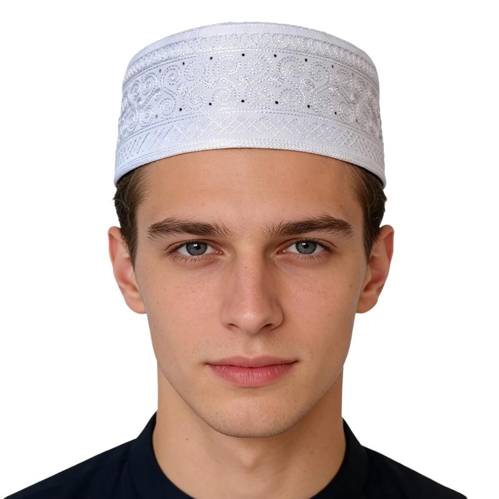 Ethnic Style Islam Flat Cap Traditional Prayer Hat Embroidery Jewish Hat  Islamic Events