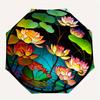 Stained Lotus Pond  DecorUmbrella, Portable 3-Fold Compact Umbrella for Men & Women ES52