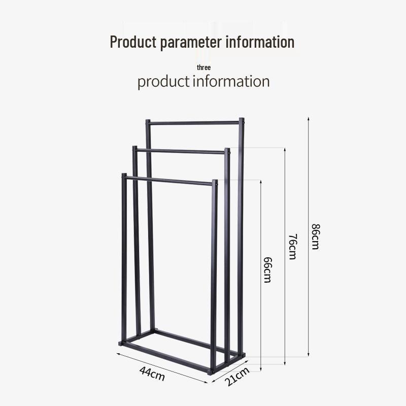 Three-Layer Freestanding Towel Rack: Punch-Free, Multi-Functional Storage for Bathroom