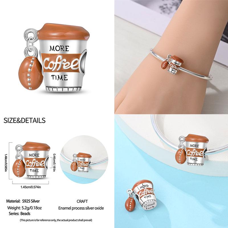 Fit Originalbracelet Coffee Collection Beaded Candy Coffee Pendant Charm Diy Jewelry Making Women Giftcopper