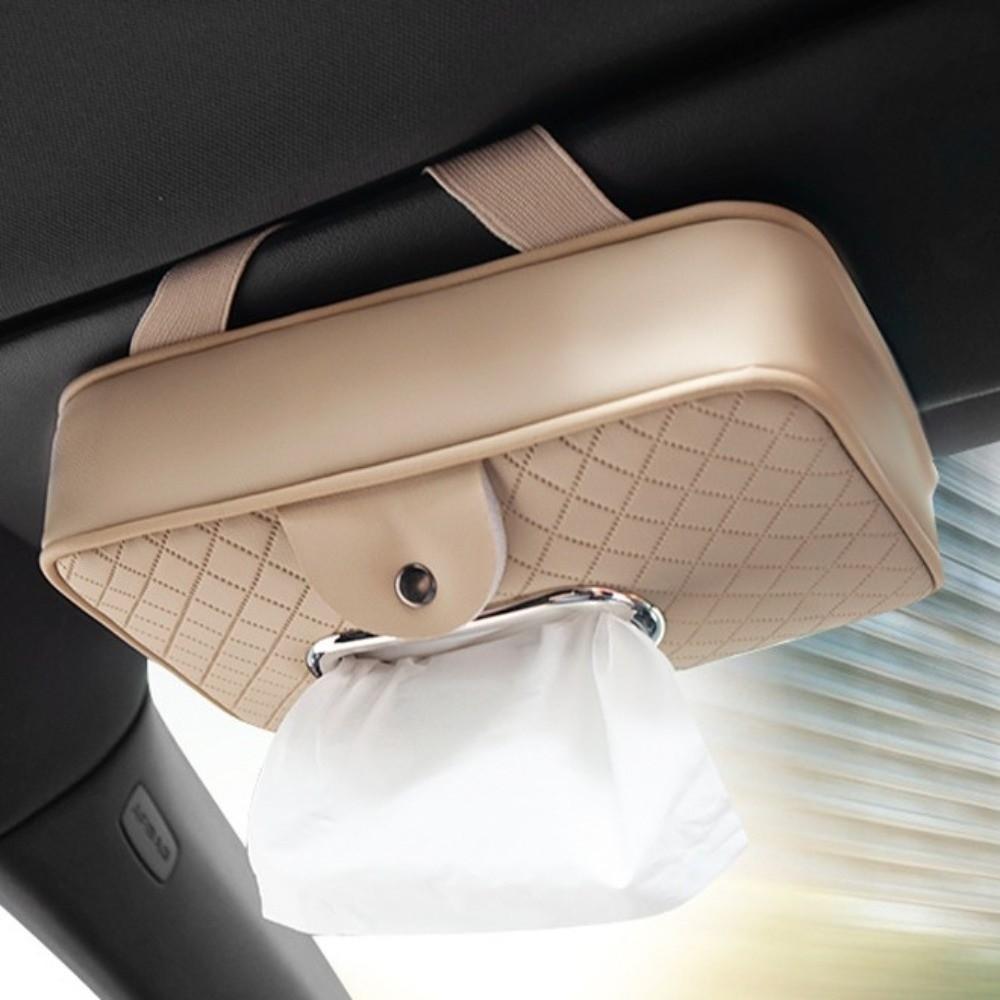 Thickened Car Visor Tissue Box PU Leather Backseat Tissue Case Car Interior Accessories