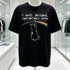 Comfortably Cat  Rainbow Graphic Tshirt Unisex With Comfortably  Slogan  Cateye Rainbow Design Breathable Black Shirt For Tee