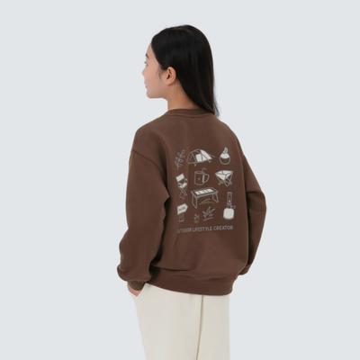 Kids Graphic Sweatshirt Brown (S25FKFHT80)