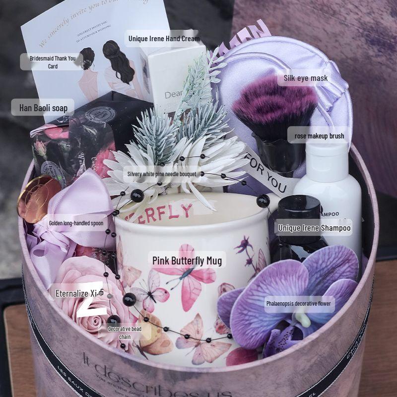 Purple Bridesmaid Gift Set: High-End Hug Bucket Box for Girls