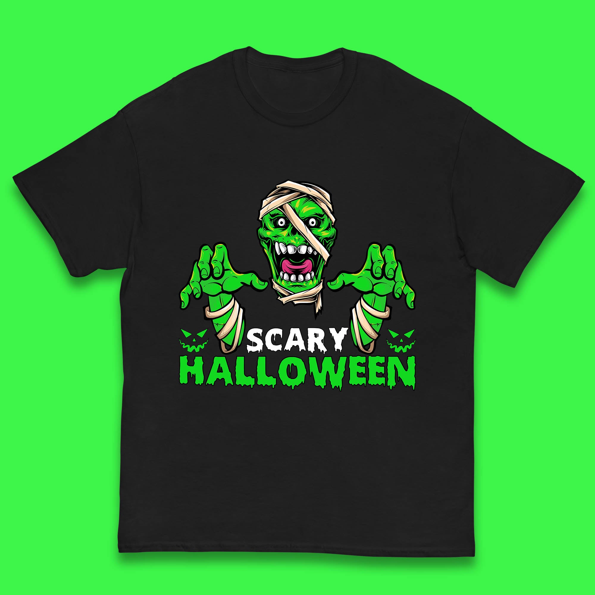 Scary Halloween Skull Zombie Mummy Horror Monster Zombie Hands Scary Vibes Kids T Shirt 130