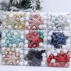 36pcs Glitter Christmas Baubles Plastic Christmas Tree Topper Xmas Tree Hanging Ball  Holiday Party