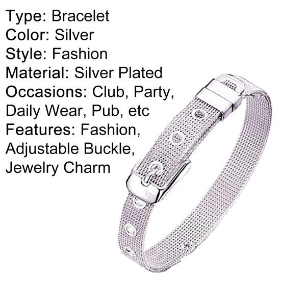 Bracelet Adjustable Fine Workmamship Silver Plated Adjustable Belt Buckle for Daily Wear