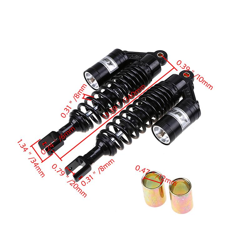 320mm 340mm 360mm 380mm Motorcycle Rear Air Shock Absorbers Suspension for Honda Yamaha Suzuki Shock Absorbers U-type Round Hole