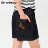 BARRY BANNY Girls' Loose Casual Denim Shorts