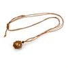 Hand-Woven Natural Stone Crystal Rough Stone Mesh Pocket Adjustable Necklace Pendant N707