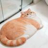 Decorazione Carina per Camera da Letto Gatto Tappeto Zerbino per Porta Tappeti con Stampa Animale per Soggiorno Spesso Lavabile Tappeto da Comodino