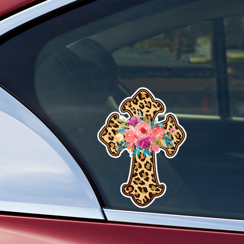 Leopard Cross Print Sticker Scratch Covering Self-Adhesive Waterproof Decal Motorcycle Decorative Accessorie