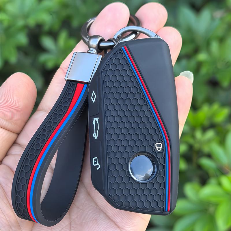 Silikon Auto Schlüsselhülle Abdeckung Schale Anhänger Für BMW i7 X7 G07 LCI iX I20 X1 U11 7er Serie G70 G09 XM U06 G81 M3 Smart Key Schutzhülle