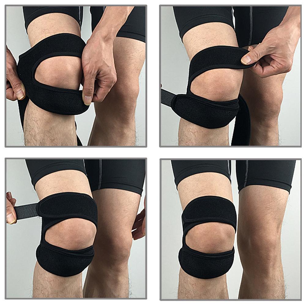Sports Kneepad Double Patellar Knee Patella Tendon Support Strap Brace Pad Protector Open Fitness  Knee Wrap Band