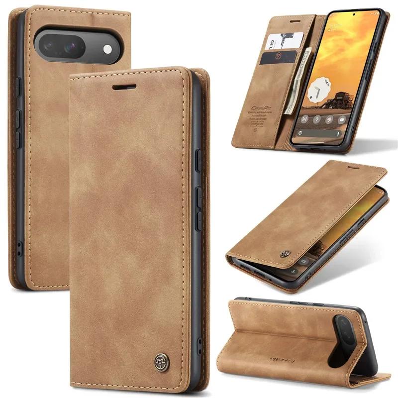 Luxury Leather Case for Google Pixel 10 9 Pro XL 7 10A 9A 8 Pro 8A 7A 6A Pixel9 Pixel10 Flip Wallet Card Phone Stand Cover Etui