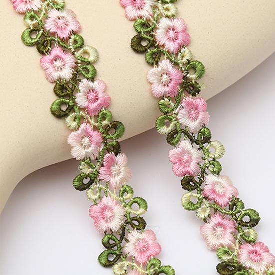 Yousheng Flower Lace Trim Ribbon Vibrant Color Widely Used DIY Crafts Embroidered Crochet Lace Trim Fabric Decorations for Sewing