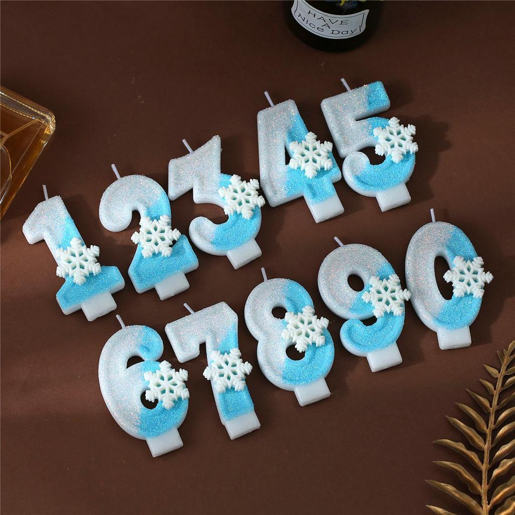 Creative Digital Snowflake Birthday Candles - Hot Selling New Year Party Decoration