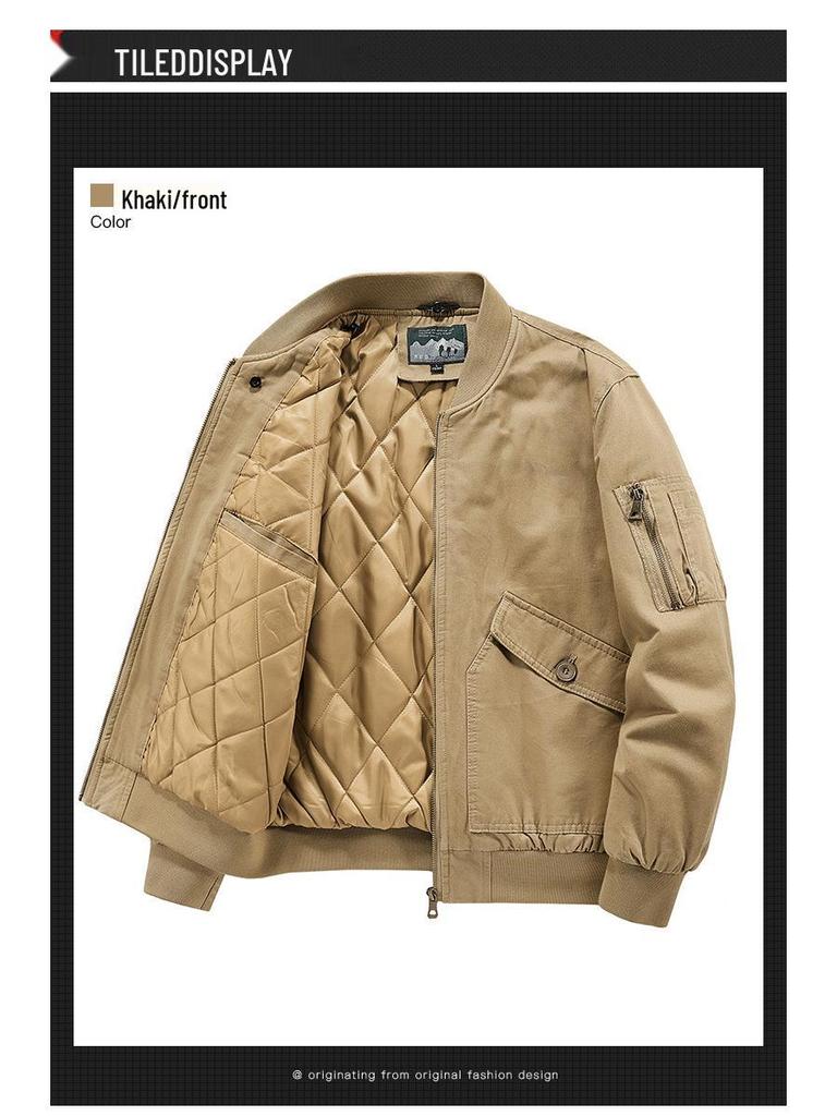 Herren Plus Size Baumwolljacke mit Fleecefutter und abnehmbarem Kragen - Herbst Winter 2022 Kollektion, Modell 7022A.