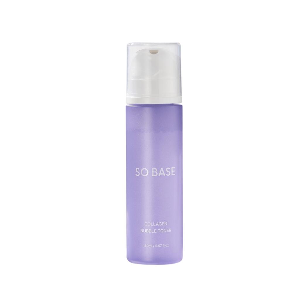 SO BASE Collagen Bubble Toner 150 Ml - Illuminating Foam Toner with Collagen and Peptides