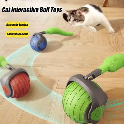 Jouets interactifs pour chat Balle Boule roulante électrique automatique Jouets pour chaton animal de compagnie Entraînement automatique intelligent Jouet pour chat rechargeable par USB