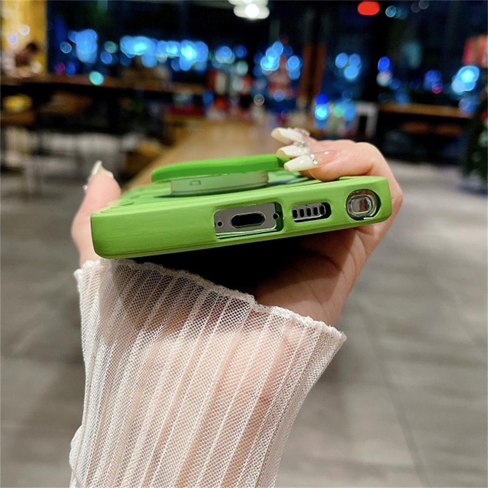 Stylish Love Heart Mirror Stand Case for Samsung S26 S2 Edge S24 S23 Ultra S22 Plus FE A0 S A6 A36 A A3 A16 Silicone Cover