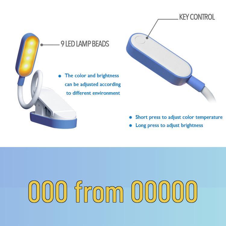 USB Rechargeable LED Clip-On Reading Lamp: Eye Protection, Portable Mini Desk Light for Students and Night Reading