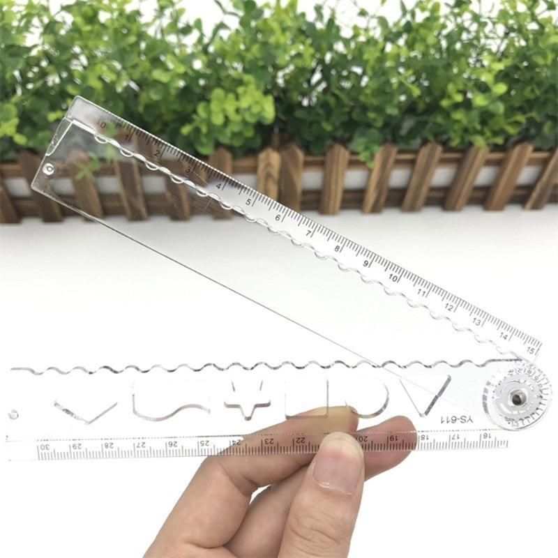 Clear Foldable Plastic Ruler With Sliding Cutting Edgeds For Accurate Paper Trimming Office School Art Projects