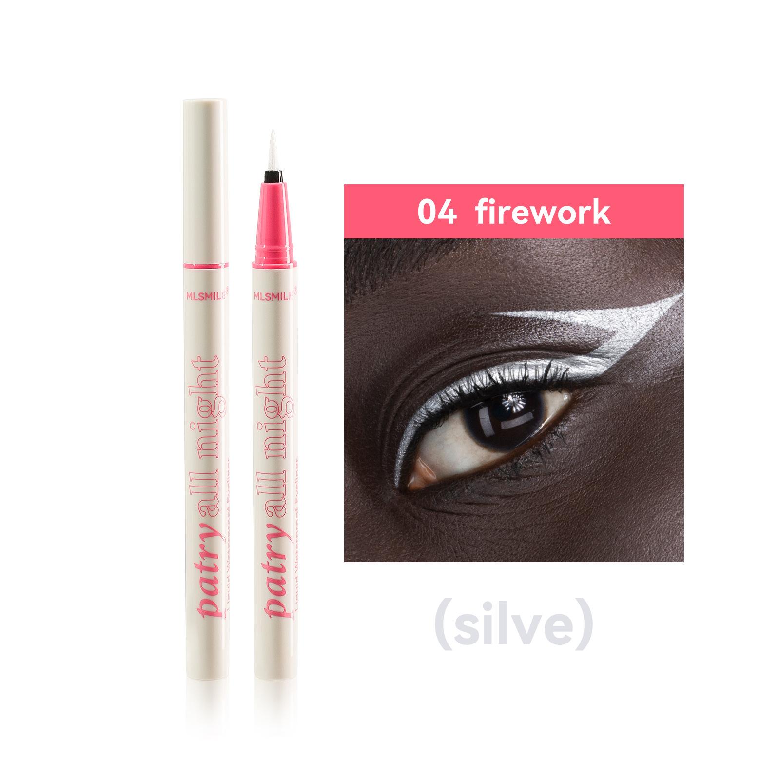 

MLSMILE Водостойкая подводка для глаз, черно-белая, серебристая, быстросохнущая, не размазывающаяся подводка для глаз