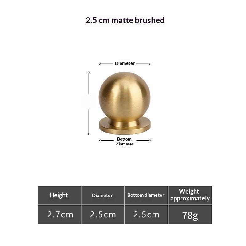 Brass Round Cabinet Knob Single Hole Solid Drawer Pull Matte Antique Bronze Multi Size Knob For Furniture Wardrobe Cupboard