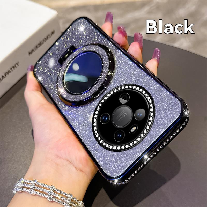 Pro Huawei Mate 40 50 60 Diamantové Pokovení Nárazuvzdorné Pouzdra s Magnetickým Držákem Mate 50 Luxusní Zrcadlový Třpytivý Kryt Pouzdro Mate 60 Pro