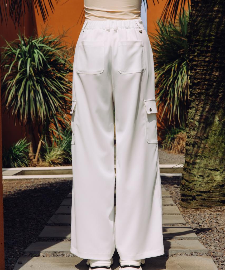 OBER GOLF Flow Wide Cargo Pants (White)