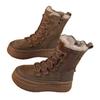 Thick-soled heightening medium tube snow boots women's winter new retro velvet thickened warm short boots non-slip cotton shoes