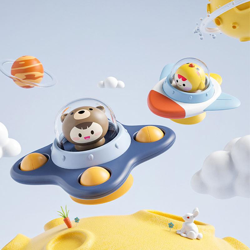Baby Spinner Toys For Toddlers Bear Hand Fidget Spinner With Suction Cup Sensory