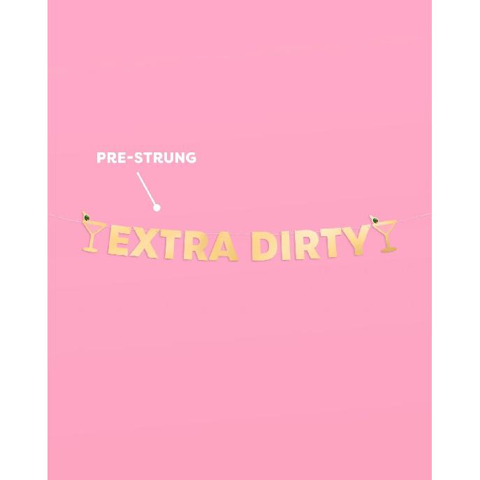 xo, Fetti Extra Dirty Martini Gold Foil Banner - 5 Ft. | Bachelorette Decoration, Birthday Party Sign, Casino Decor, Girl Cocktail Backdrop, Vegas