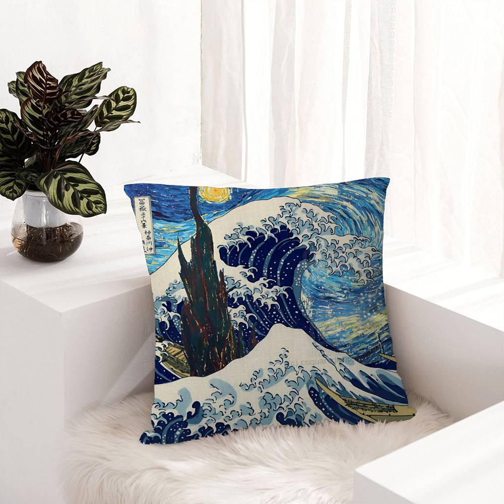 The Great Wave Off Kanagawa Pillow Cover For Bedroom Room And Living Room Sofa Decorative Cushion Cover