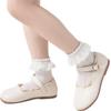 5 Paar weiche & atmungsaktive Baumwoll-Knöchelsocken für Kleinkinder, Wadenlange Socken-Set für Mädchen, mit stilvollem Rüschen-Design