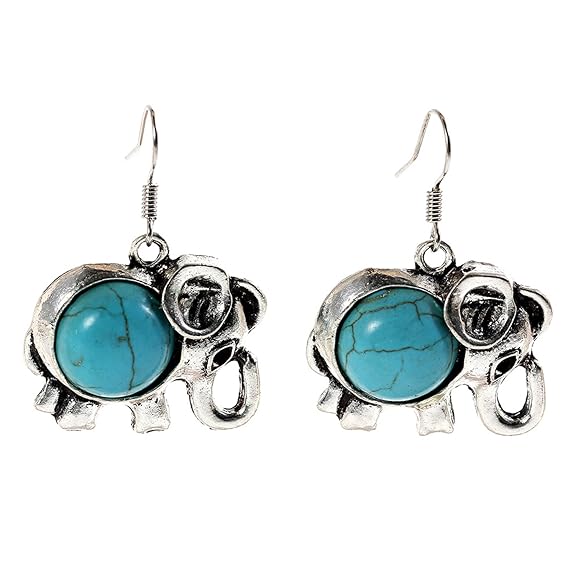 

Подарок на День святого Валентина, окисленный серебристый, черный металл, латунь и бирюзовый магнезитовый камень, подвесные серьги-капли «Ловец снов», необычные серьги-капли для женщин/девочек (синий)