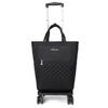 Kobe Liberal Bagging Shopping Carry, Side-Push, 4-Wheel Double Caster, Foldable, Lightweight, Replaceable Casters, Pre-Assembled, 601 (Black/Quilted)