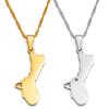 Anniyo 3cm/2.6cm Guam Map Pendant Necklaces for Women Girls Gold Color Silver Color Chains Jewelry Heart Guam Maps #136421