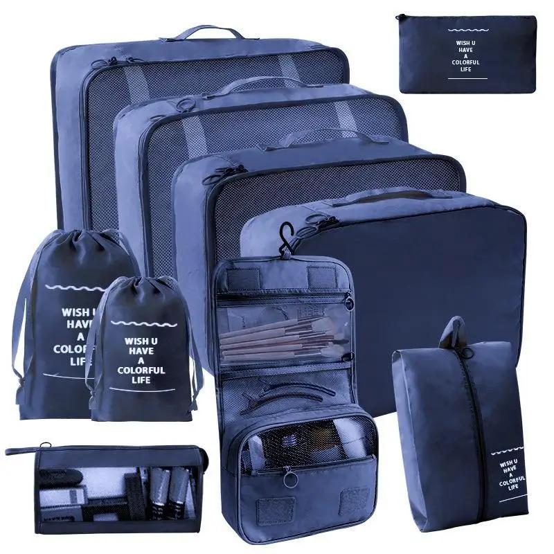 Travel 7/10 Pcs Set Organizer Suitcase Packing Cubes Set Cases Portable Luggage Clothes Shoe Tidy Pouch Folding Storage Bags