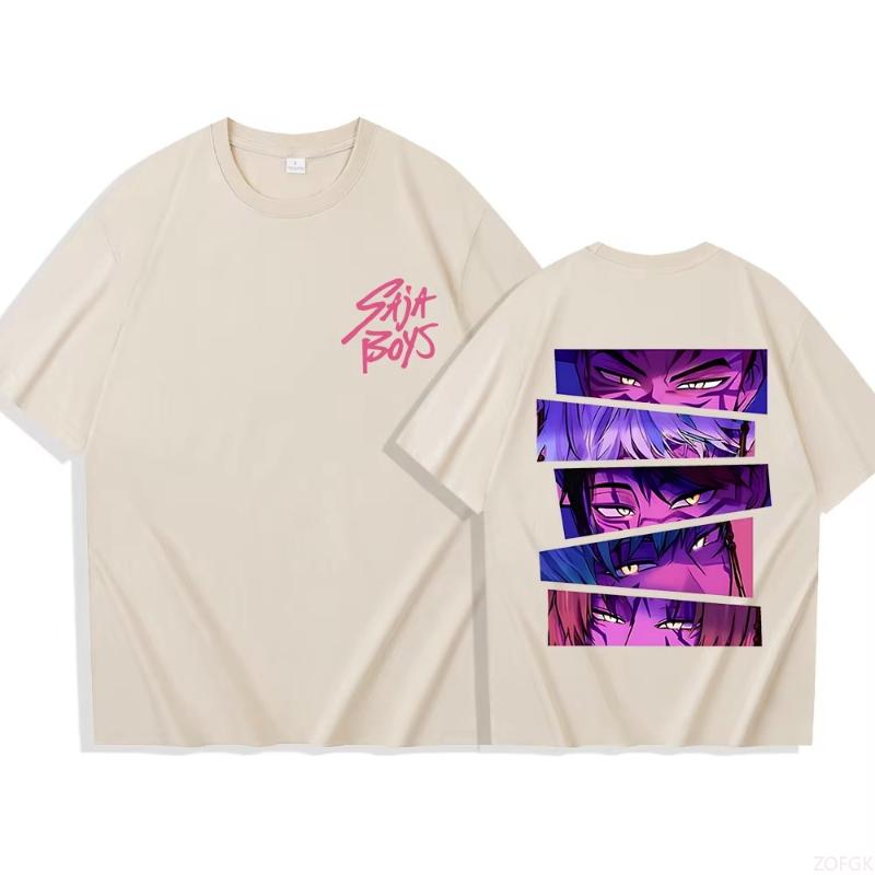 2026 new Kpop Demon Hunter Saja Boys T-shirt Harajuku O-neck Casual Anime T-Shirt Tops Unisex t shirts harajuku XS