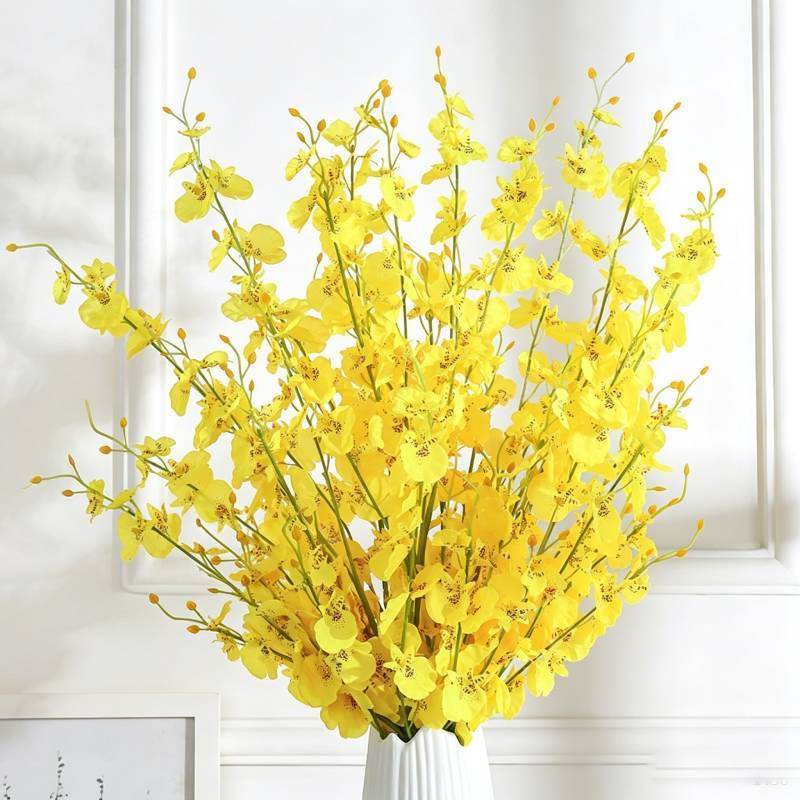 Phalaenopsis Orchid Artificial Flower Bouquet For Wedding Decor And Home Office Display