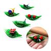 Collectible Art Glass Miniature Glass Insect Figure Animal Miniature Figurines Ornament Green Leaf Insect Statues