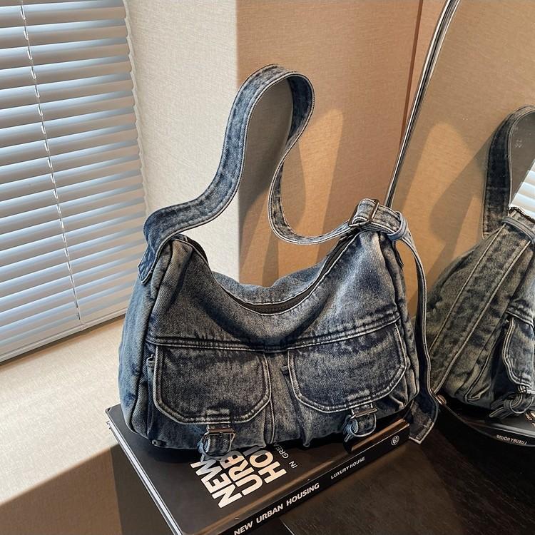 Denim Bag Women's New Trendy Fashion Tote Bag Shoulder Bag Large Capacity Messenger Bag